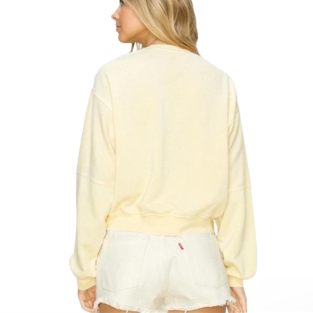 Double Zero Crop Butter Yellow Sweatshirt